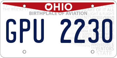 OH license plate GPU2230
