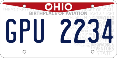 OH license plate GPU2234