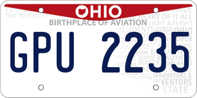 OH license plate GPU2235