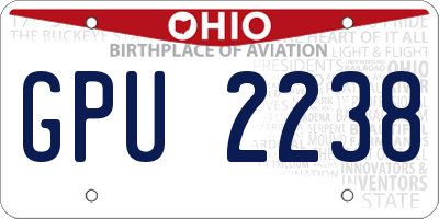 OH license plate GPU2238