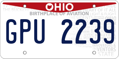 OH license plate GPU2239