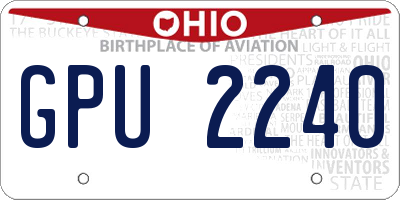OH license plate GPU2240