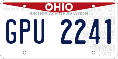 OH license plate GPU2241
