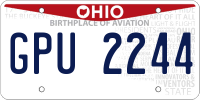 OH license plate GPU2244