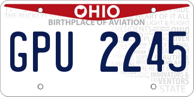 OH license plate GPU2245