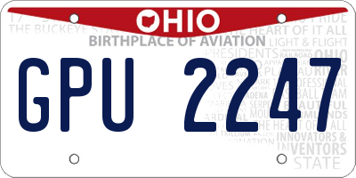 OH license plate GPU2247