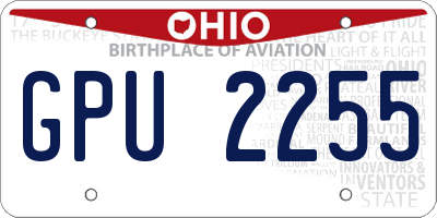 OH license plate GPU2255