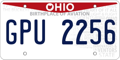 OH license plate GPU2256