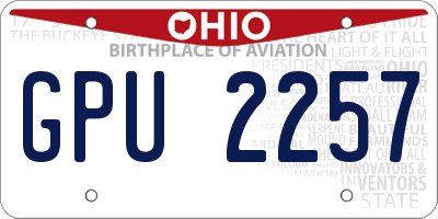 OH license plate GPU2257