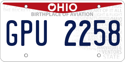OH license plate GPU2258