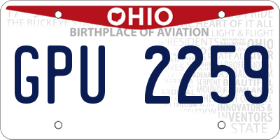 OH license plate GPU2259
