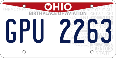 OH license plate GPU2263