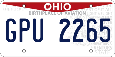 OH license plate GPU2265