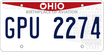 OH license plate GPU2274