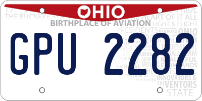 OH license plate GPU2282