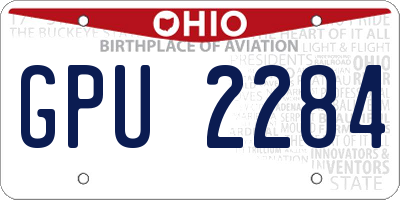 OH license plate GPU2284