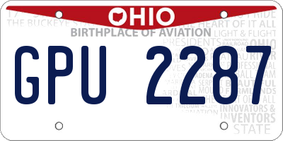 OH license plate GPU2287