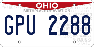 OH license plate GPU2288