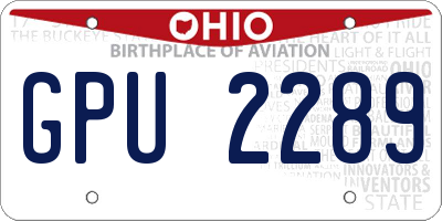 OH license plate GPU2289