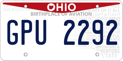 OH license plate GPU2292