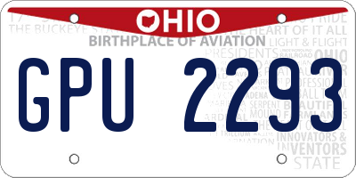 OH license plate GPU2293