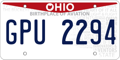OH license plate GPU2294