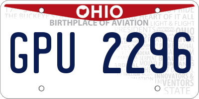 OH license plate GPU2296