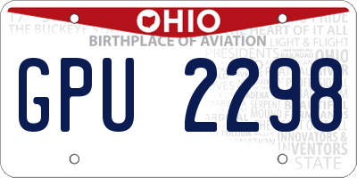 OH license plate GPU2298