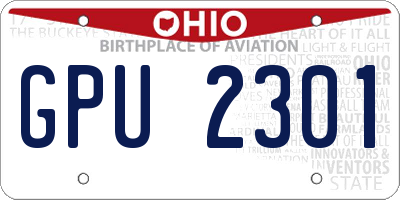 OH license plate GPU2301