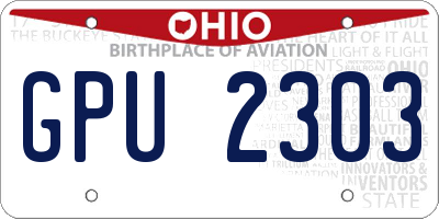 OH license plate GPU2303