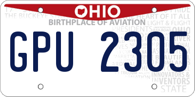 OH license plate GPU2305