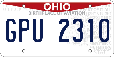 OH license plate GPU2310