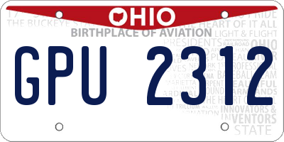 OH license plate GPU2312