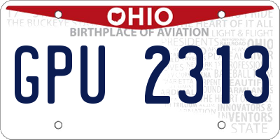 OH license plate GPU2313