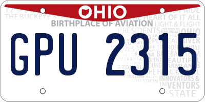 OH license plate GPU2315