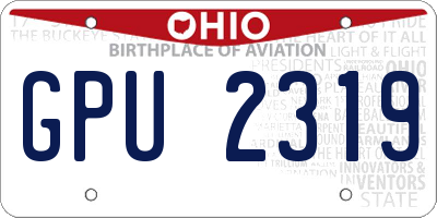 OH license plate GPU2319