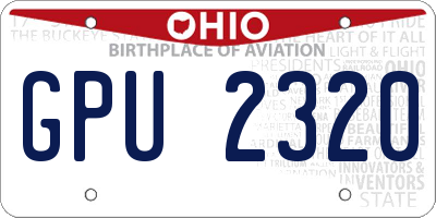 OH license plate GPU2320