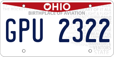OH license plate GPU2322