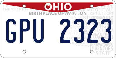 OH license plate GPU2323