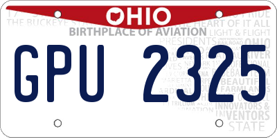 OH license plate GPU2325