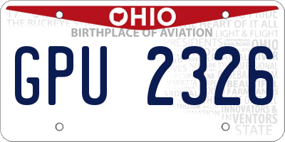 OH license plate GPU2326