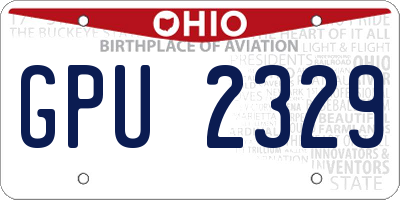 OH license plate GPU2329