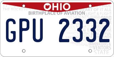 OH license plate GPU2332