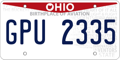 OH license plate GPU2335