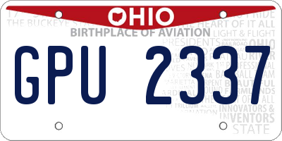 OH license plate GPU2337