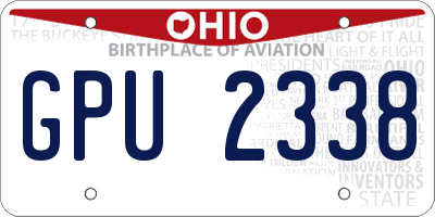 OH license plate GPU2338