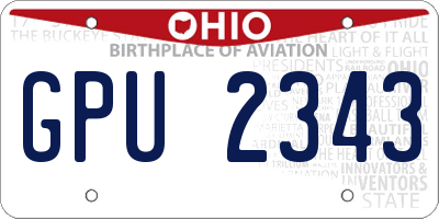 OH license plate GPU2343