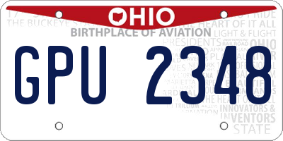 OH license plate GPU2348