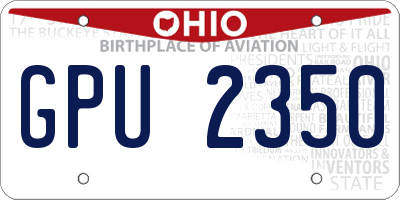 OH license plate GPU2350