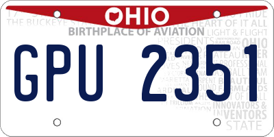 OH license plate GPU2351